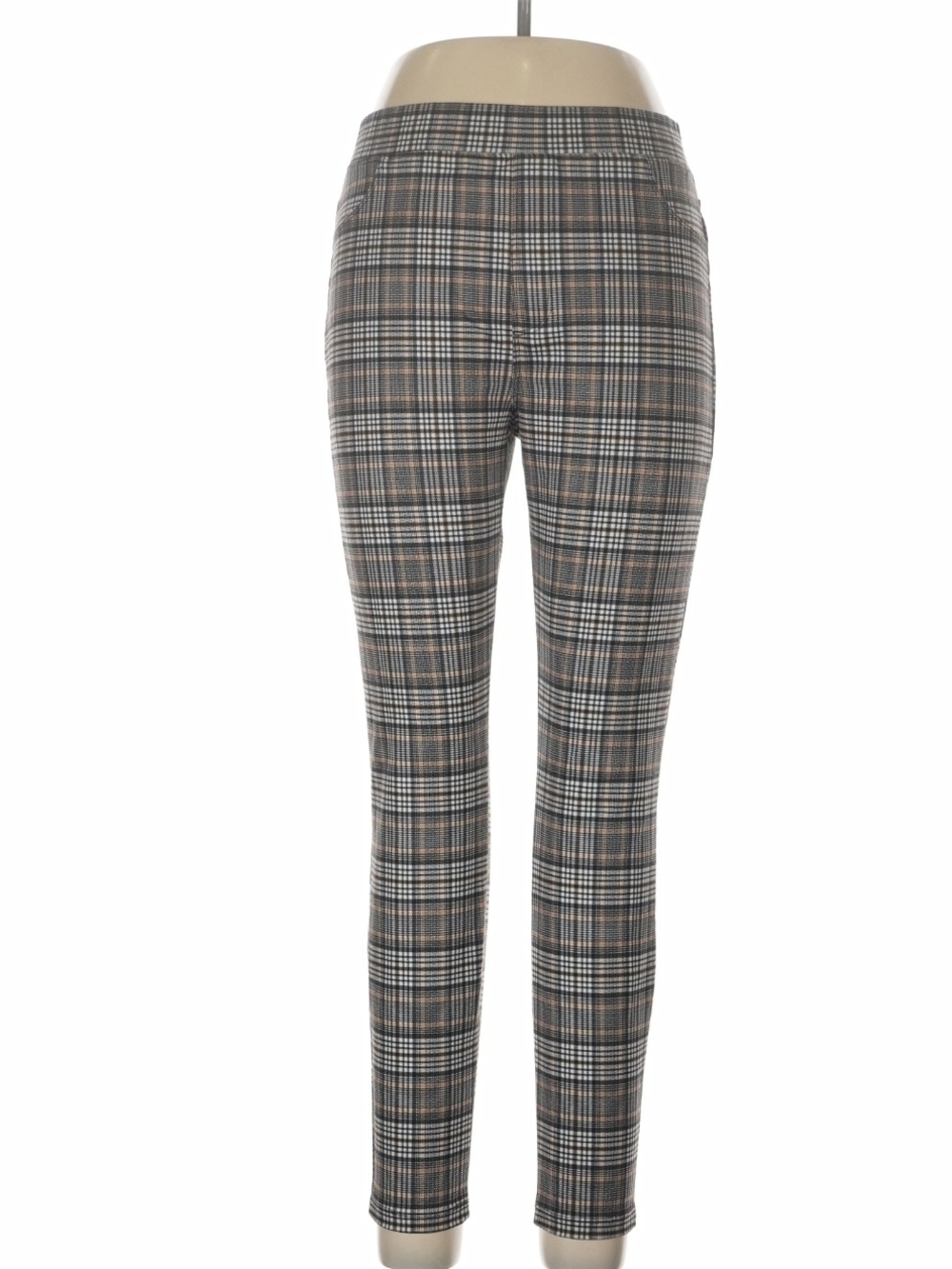 Anthropologie Plaid Skinny Pants in Gray and Tan